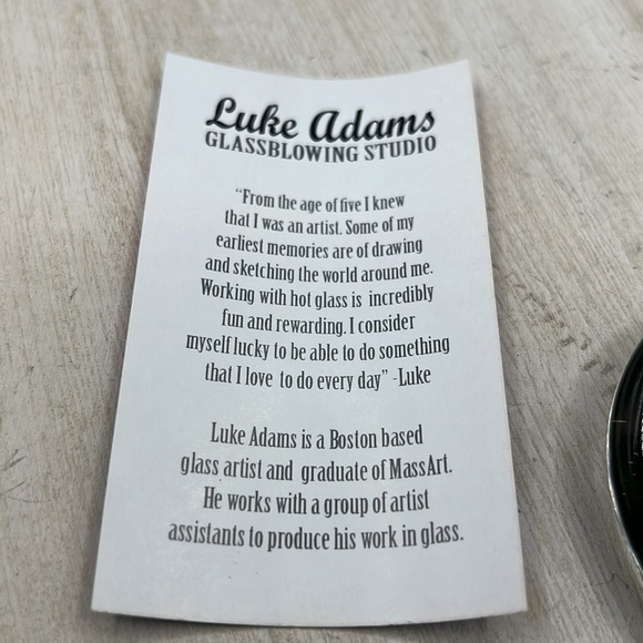 LUKE ADAMS GLASSBLOWING STUDIO BLOWN GLASS HEART NEW SIGNED - Picture 7 of 11